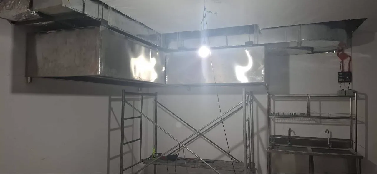 Stainless-steel kitchen exhaust hood and ducting at Bro's Inasal Talavera Branch